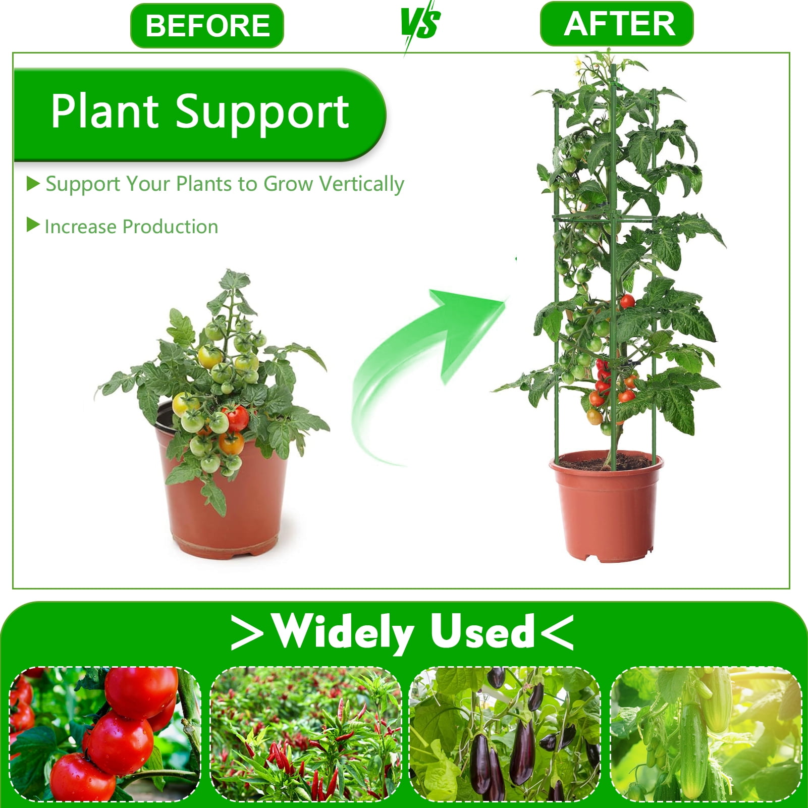 Remiawy Tomato Cages for Potted Plants, 3 Pack Adjustable Tall Up to 48" Tomato Trellis Plant Support Stake Cage with Plant Ties for Raised Garden Bed Outdoor Climbing Plants Vegetables Flowers