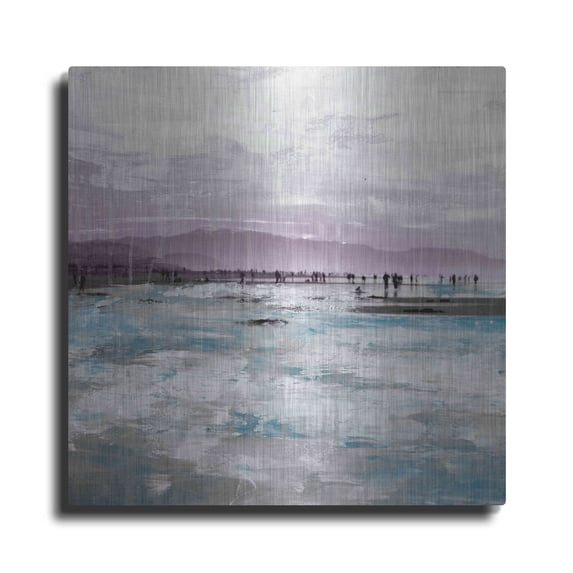Luxe Metal Art 'Beach I' by Summer, 12"x12"