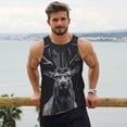 thumbnail image 6 of Logiee Majestic Forest Stag Print Men's Workout Tank Top,Quick Dry Workout Tank Top,Gym Muscle Tee,Fitness Bodybuilding Sleeveless T Shirt-Large, 6 of 7