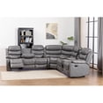 thumbnail image 4 of Pemberly Row Faux Leather Living Room Set Modern Reclining Sectional Sofa Gray, 4 of 9