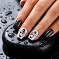thumbnail image 6 of 16PCS Medium Halloween Luminous Press On Nails, Glow in The Dark Fake Nails with Skull Spider Web Ghost Pumpkin Prints, Glossy Spooky Reusable Artificial False Nail Tips for Women Halloween Party, 6 of 7