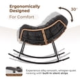 thumbnail image 3 of HABUTWAY Outdoor Rocking Chair with Thick Cushion, Ergonomic Rattan Egg Chair with Secure Straps for Indoor, Supports Up to 450 lbs, Black, 3 of 7
