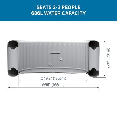 AVENLI LONDON 2-3 PERSON INFLATABLE HOT TUB SPA + COVER, RAPID HEATING UP TO 104°F, 105 WATER JETS, 181 GAL CAPACITY