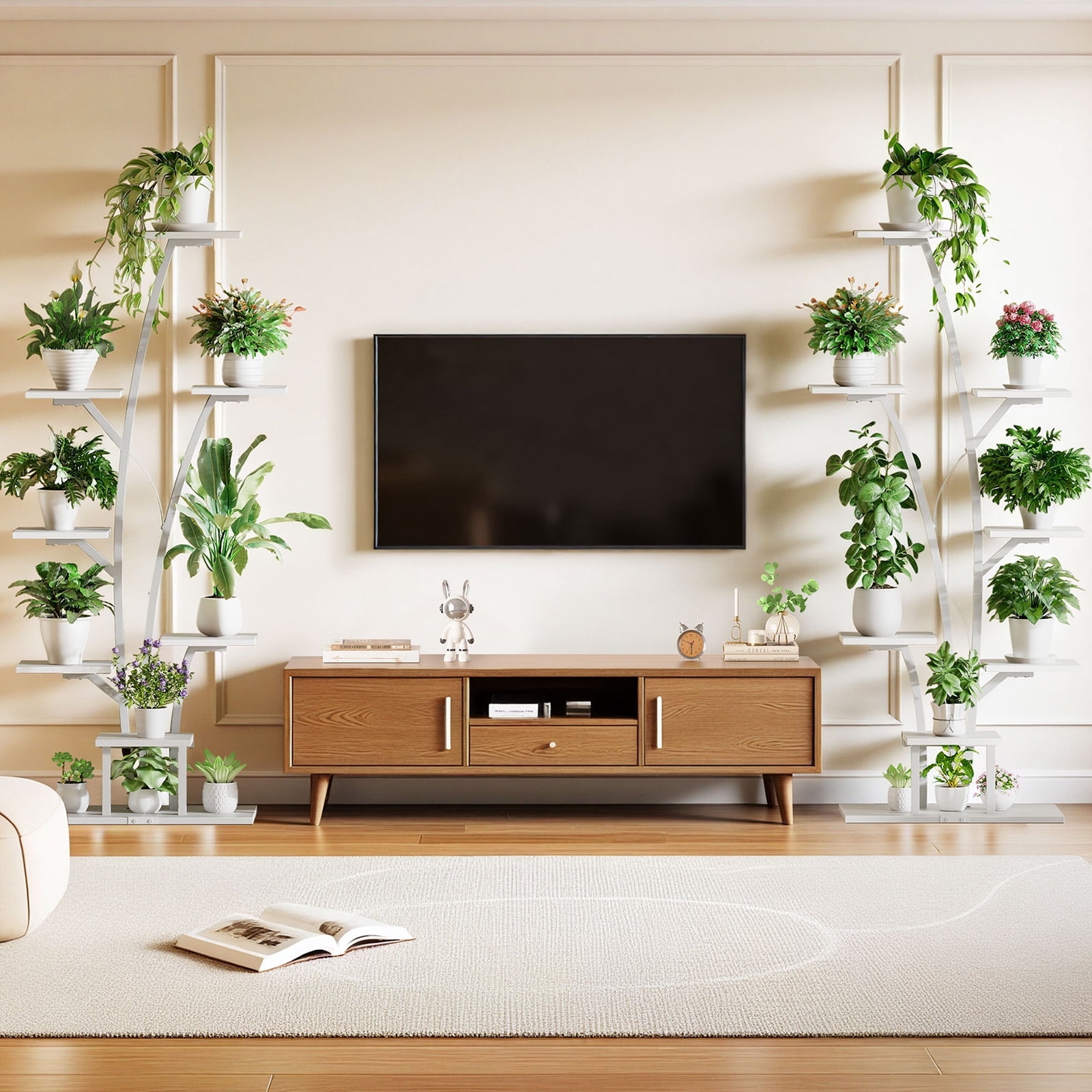 Biemlerfn Indoor Plant Stand with Grow Lights, 8-Tiered Plant