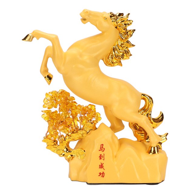 Caballo Estatua Decoración Decorativa Corriendo Caballo Estatua Caballo Estatuilla Escritorio Caballo Estatuilla Escritorio Ornamento Caballo Estatua Oro Exquisito Hermoso ANGGREK No