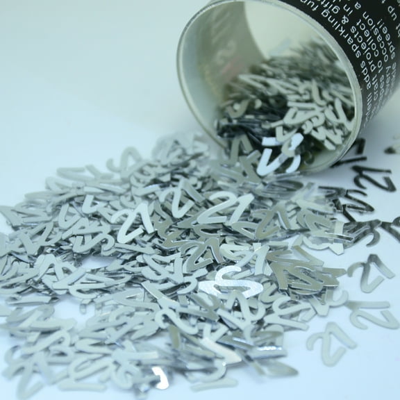 Confetti Number 21 Silver - Pouch (1/2 oz) - CCP7219
