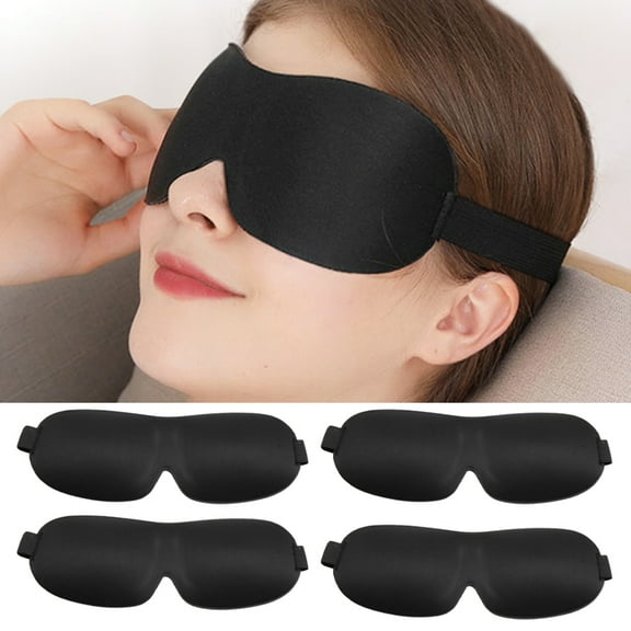 Dengjunhu 4Pcs Sleep Mask with Elastic Strap for Side Blackout 3D Eye Mask for Sleeping Night Blindfold for Men Women