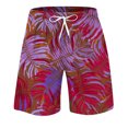 thumbnail image 3 of Men'S Board Shorts,Quick-Drying Elastic Waist Beach Shorts,Drawstring Board Shorts Breathable Beachwear,Red,L, 3 of 5