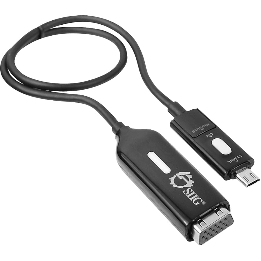 Siig Mhl Micro Usb To Vga Adapter Usb/vga/miniphone For Video Device