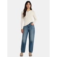 thumbnail image 2 of Time and Tru Women's Ribbed Henley Shirt with Long Sleeves, Sizes XS-XXXL, 2 of 5