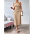thumbnail image 5 of Women Summer One Shoulder Long Dress Slim Sleeveless Bodycon Party Cocktail Maxi Dresses Color S, 5 of 9