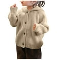 thumbnail image 2 of UQJfacai Girls Cardigan Sweater Long Sleeve Chunky Cable Knit Cardigans Fall Sweater Winter Button Down Hooded Outerwear 2-12 Years, 2 of 7