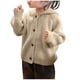 thumbnail image 2 of Suéter de manga larga con capucha para niños, chaquetas y abrigos casuales, de color liso, con capucha y botones, top de punto cómodo e informal, blusa de poliéster para niños., 2 of 7