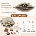 thumbnail image 6 of RAINSMORE Crossbody Bags for Women Leather Shoulder Handbags Trendy Crossbody Purses Soft Lightweight Travel Purse,Beige, 6 of 9
