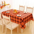 thumbnail image 6 of Rectangle Waterproof Vinyl Table Cloth, Buffalo Flannel Backed Tablecloth, Wipeable Plastic Table Cover for Dinner, Kitchen, Outdoor (60" x 84", Black and White), 6 of 6