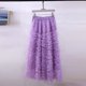 thumbnail image 1 of TaTaai Women Casual Solid Tulle Elastic Waist Layered Cake Skirt Knee Length Street Style Party Wear Lightweight Breathable Non-See-Through Stylish Skirt Gift, 1 of 5