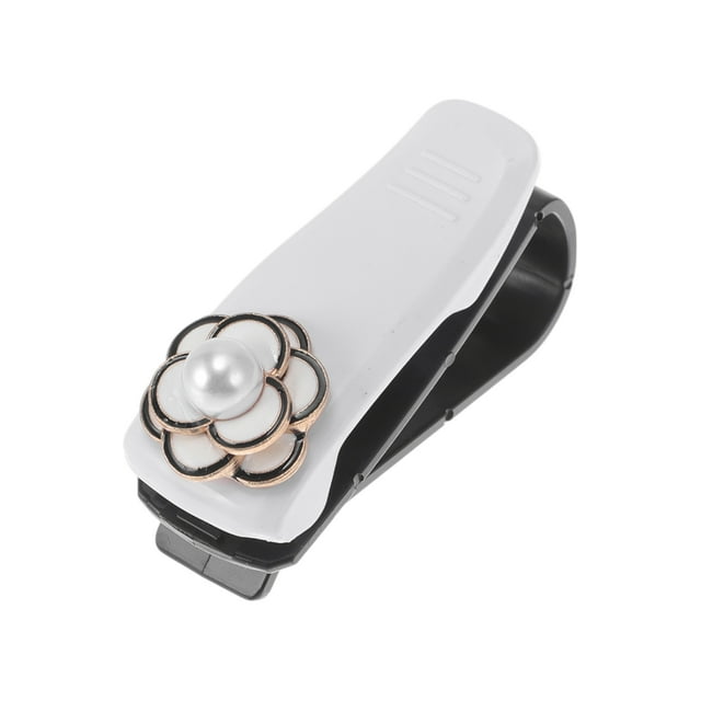 Clip de gafas de sol para coche Unique Bargains, soporte universal para visera de sol, plástico blanco, 6.5x3cm, 1 pieza