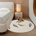 thumbnail image 2 of Watercolor Birds Round Area Rug 4Ft Washable Circle Rugs for Bedroom Dining Room, Spring Animal Country Beige Non-Slip Carpet Floor Mats Indoor Outdoor Carpet Runner Aesthetic Home Decor, 2 of 8