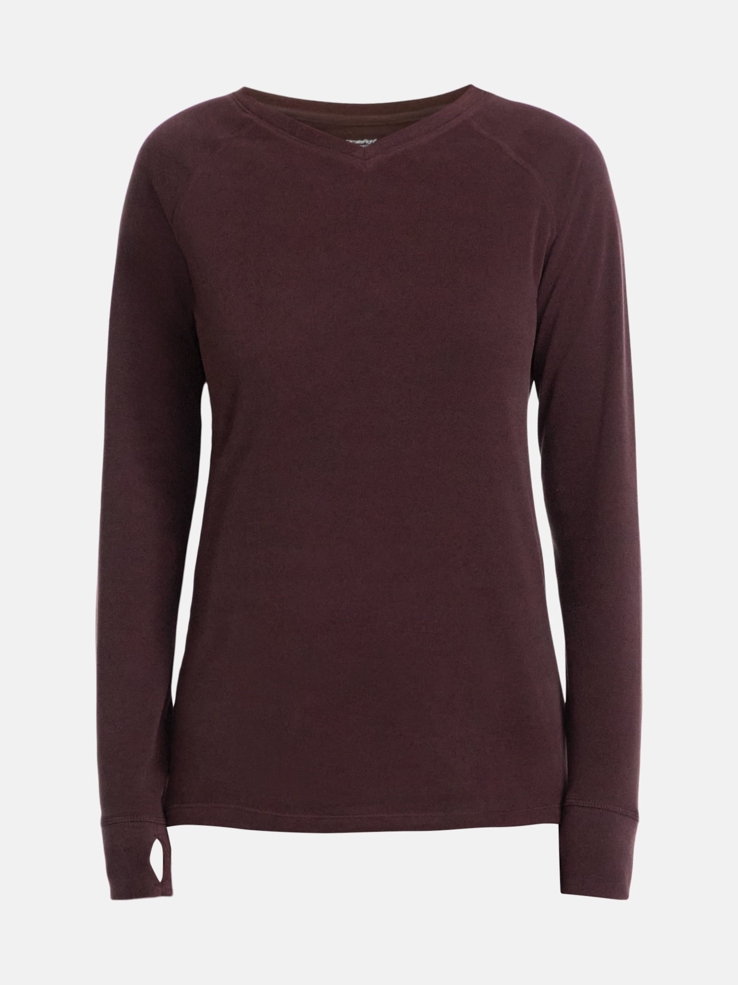 ClimateRight by Cuddl Duds Women’s Warmest Therma Suede Long Sleeve V Neck Thermal Base Layer Top, Sizes XS to 4X