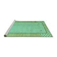 thumbnail image 2 of Ahgly Company Machine Washable Indoor Square Abstract Turquoise Blue Modern Area Rugs, 3' Square, 2 of 4