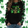 thumbnail image 2 of Happy St Patricks Day Shirt Women Dog Paw Print Sweatshirt Long Sleeve Crewneck Pullover St Patrick's Day Shamrock Graphic Shirts, 2 of 5