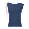thumbnail image 4 of Wyobmus Womens Sleeveless Tank Top Crew Neck Bow Tie Shoulder Strap Tanks Cute Slim Fit Going Out Tops Casual Camisoles Navy, 4 of 7