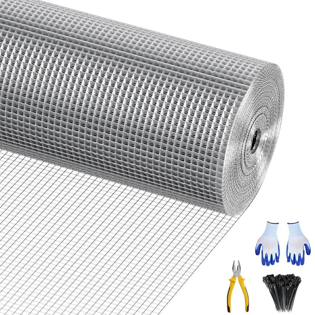 GloryStar Heavy Duty Hot-Dip Galvanized Welded Wire Mesh Fence, Perfect for Garden Security, Animal Enclosures, and Poultry Netting, Long-Lasting Rust-Resistant Outdoor Solution