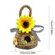 thumbnail image 3 of Adorno colgante de colmena Apis Honeycomb Abejas de panal: colgante de paja caqui tejido y lino, decoración de colmena rural de girasol para balcón de jardín interior exterior, 3 of 6
