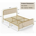 Lofka Queen Bed Frame with Upholstered Headboard and Sturdy Metal Bed