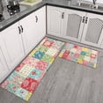 thumbnail image 2 of Pioneer Flower Floral Print Pattern Kitchen Rugs Sets Of 2, Anti Fatigue Non Slip Washable Floor Mats for Kitchen Sink Laundry, 17X30 Inch + 17X47 Inch, 2 of 6