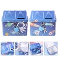 thumbnail image 2 of FRCOLOR Money Box 2Pcs Cartoon Piggy Bank with Lock Made of Iron for Holding Use Assorted Color,4.72"X3.94"X3.74", 2 of 5