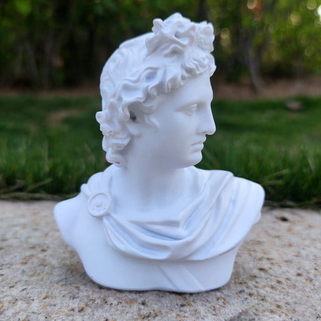 unbranded 1Pcs Statue de Buste Grec Résine Blanche 11.8x7.9x2.4in pour Déco de Porche