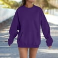 thumbnail image 1 of IMENGL Womens oversized solid color sweatshirts pullover, Blue L, Size M-3XL, 1 of 5