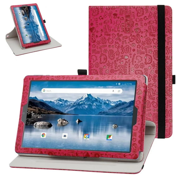 Labanema VANKYO MatrixPad S21 10 inch Tablet Case, 360 Degree Rotary Stand VANKYO MatrixPad S21 10 inch Tablet Cover, Case for VANKYO MatrixPad S21 10 inch Tablet (Rose Red)