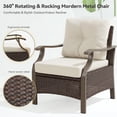 thumbnail image 2 of Outdoor Patio Furniture Set, 6 Pieces Outdoor Conversation Sets with Coffee Table & Side Table, Wicker Rattan Outdoor Sectional Sofa Set for Backyard, Deck, Porch, Poolside, Beige, 2 of 6