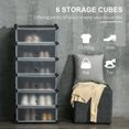 thumbnail image 4 of HOMCOM Organisateur de Rangement en Cube avec Portes, Armoire Modulaire 6 Cubes DIY Noir, 4 of 10