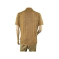thumbnail image 3 of Mens Stacy Adams Italian Style Knit Woven Shirt Short Sleeves 3128 Cafe Brown, 3 of 7