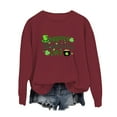 thumbnail image 1 of Fadeal Sweat à Capuche Décontracté Imprimé Lettres Col Rond Printemps pour Femmes Vin TG, 1 of 4