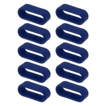 Uxcell 10Pcs Watch Band Strap Loops Silicone Replacement Fastener Rings for 18mm Width Watch Band, Dark blue