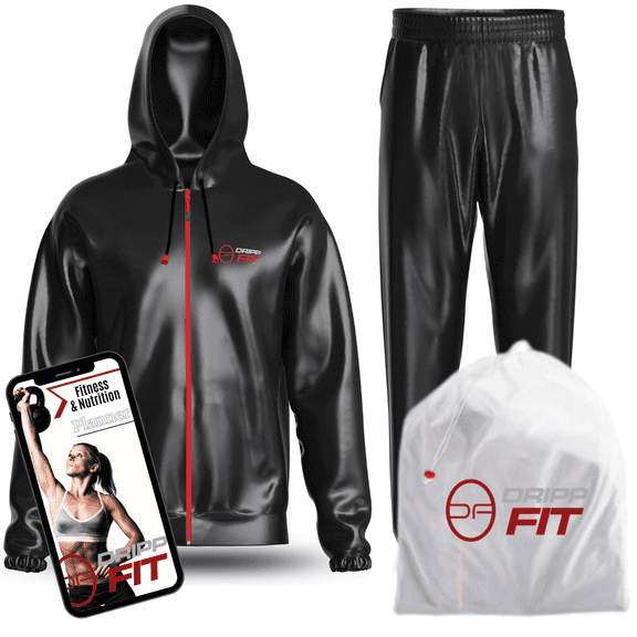 Dripp Fit Sauna Suit weight loss Sweat Suit for Men and Women Includes Machine Safe Wash Bag (XL)