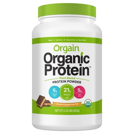 Orgain Organic Vegan Protein Powder, Chocolate Peanut Butter, 2.0