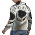 thumbnail image 6 of Naloa Smiling Polar Bear Men's Casual Hooded Collar Drawstring Hoodies Pullover Sweatshirts Casual Long Sleeve Shirts-4X-Large, 6 of 7