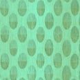 thumbnail image 1 of Ahgly Company Indoor Square Solid Turquoise Blue Modern Area Rugs, 5' Square, 1 of 4