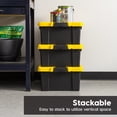 thumbnail image 3 of IRIS 12 Gallon Black Plastic Latching Storage Bin with Lid Tote, Plastic Storage Container with Lid, 3-Pack, 3 of 12