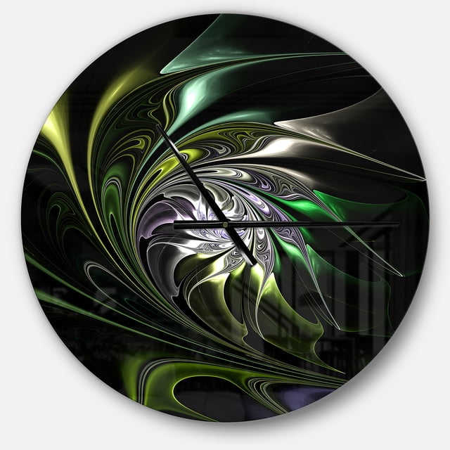 DesignArt Multi Colored Green Stained Glass Large Wall Clock
