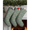 thumbnail image 3 of 3 Pcs Christmas Stockings,Green Christmas Floral Pattern Stockings Christmas,14.8'' Xmas Stockings,Christmas Party Favors,Christmas Party Decorations,Christmas Stockings Personalized, 3 of 5