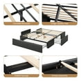 thumbnail image 5 of SHA CERLIN Black Queen Size Platform Faux Leather Bed Frame with 3 Storage Drawers,Adult, 5 of 6