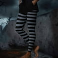 thumbnail image 6 of absanyy Womens Plus Size Hall-oween Leggings - 3XL Gray Striped, Polyester Spandex, Stretchy for Hall-oween Parties & Casual Wear, 6 of 9