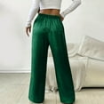 thumbnail image 5 of Zedker Womens High Waist Wide-Leg Long Casual Pants for All Seasons Loose Elastic Waist Versatile Pockets Pants with Drawstring,Green,M, 5 of 5