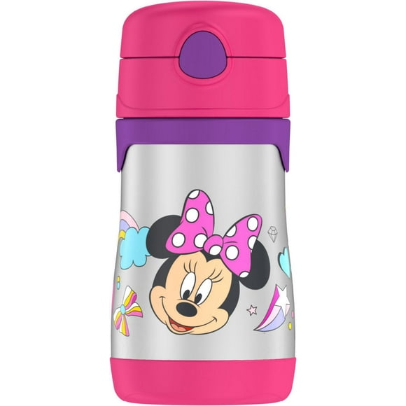 Thermos Kids Vacuum Insulated Stainless Steel 10 Oz Straw Bottle, Minnie Mouse
